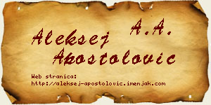 Aleksej Apostolović vizit kartica